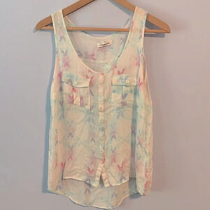 Aeropostale light tank tie dye pastel size medium button down chest pockets